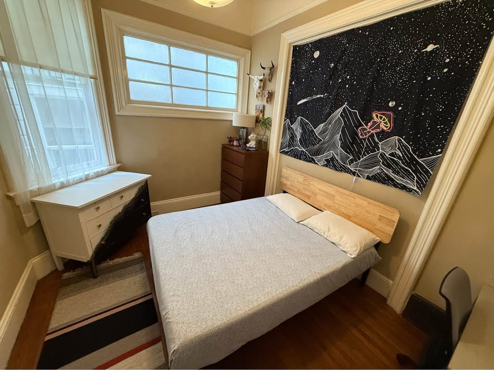Bedroom with space art